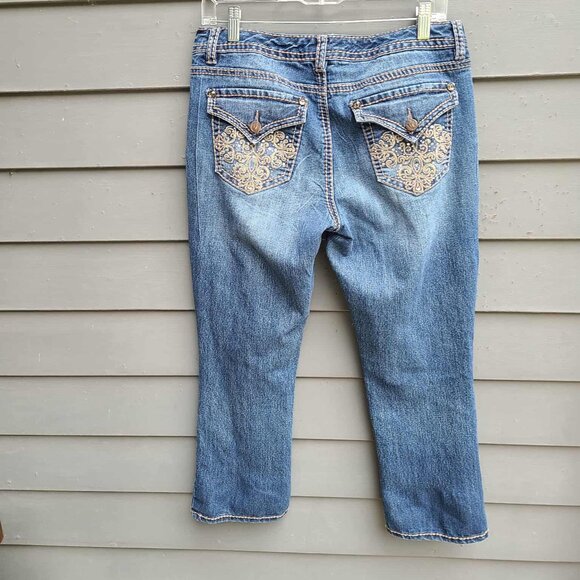 Nine West Cropped Jeans with Bling on the Flap Pockets size 8/29 - Picture 4 of 13